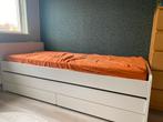 Wit ikea uitschuifbed - Ideaal voor logees!, Ophalen, Verstelbaar, 90 cm, Eenpersoons