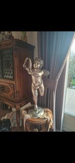 Bronzen engel verchroomd top stuk, Antiek en Kunst, Ophalen, Koper of Brons