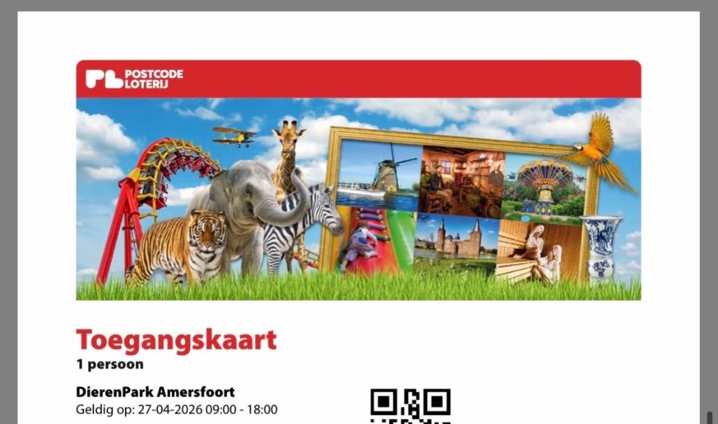 Dierentuin Amersfoort entree 3 stuks koningsdag 27-4, Tickets en Kaartjes, Drie personen of meer