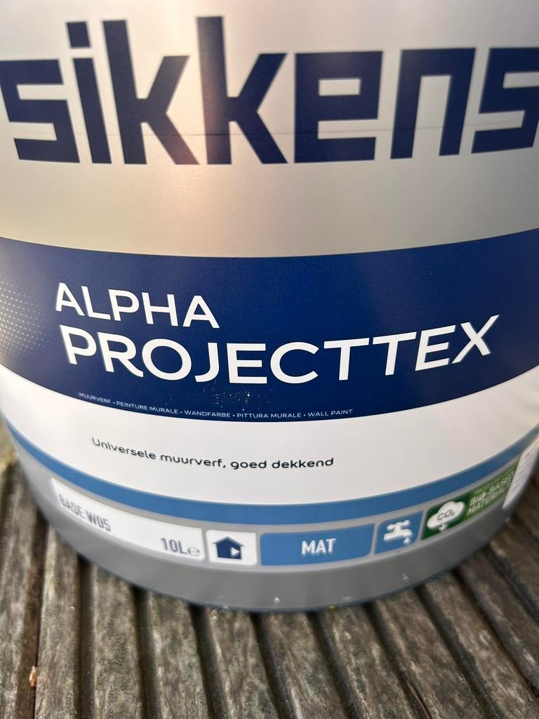 Sikkens muurverf wit RAL 9010, Ophalen, 5 tot 10 liter, Wit, Nieuw