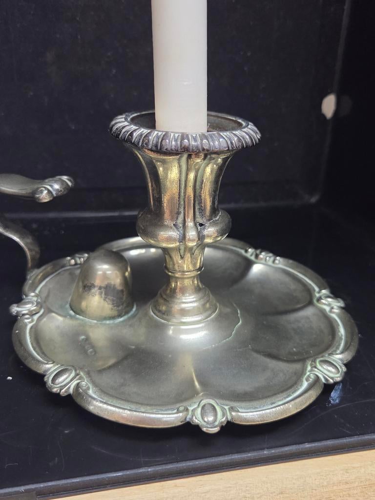 Antieke kandelaar met handvat EPNS, Ophalen of Verzenden