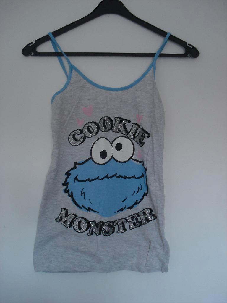 Dames top Sesamstraat Cookie Monster mt S Koekiemonster, Ophalen of Verzenden, Zo goed als nieuw, Zonder mouw