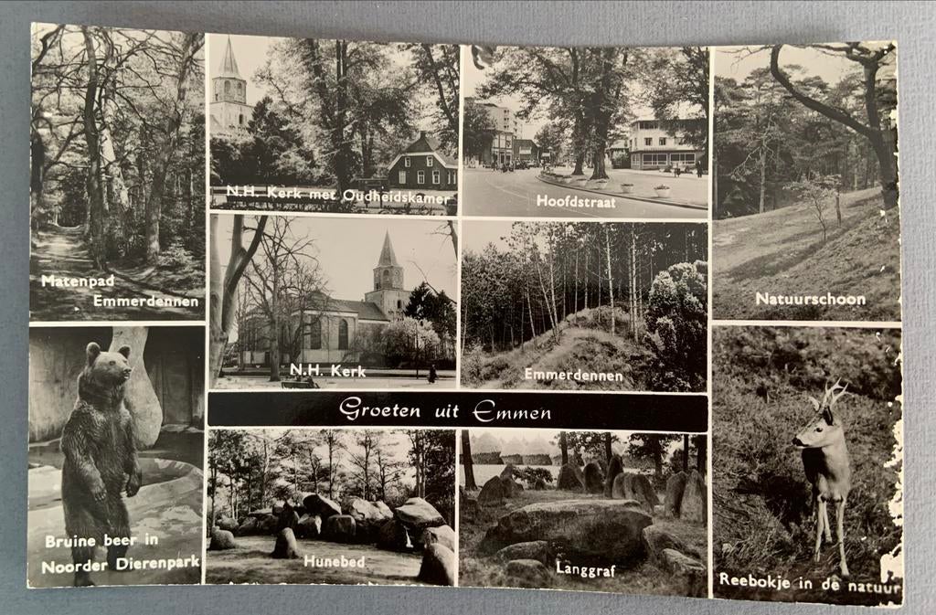 Groeten uit Emmen, Ophalen of Verzenden, 1940 tot 1960, Ongelopen, Drenthe