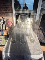 3 grote glazen vazen compleet zie foto,s., Ophalen, Overige kleuren, Glas, Minder dan 50 cm
