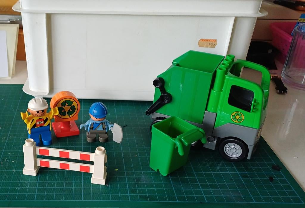 Duplo Vuilniswagen/wegwerker, Kinderen en Baby's, Speelgoed | Duplo en Lego, Ophalen, Gebruikt, Duplo