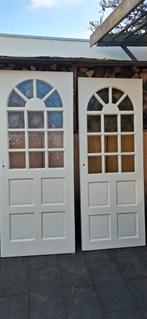 2 houten deuren met glas T,A,E,B, Ophalen, Gebruikt, Binnendeur, Glas