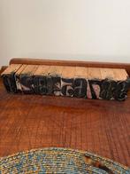 Vintage drukletters drukcijfers houten, Antiek en Kunst, Ophalen of Verzenden