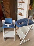 Marineblauw wafel hoes stokke + kussenset tripp trapp stoel, Ophalen of Verzenden, Nieuw, Meegroeistoel, Stoelverkleiner