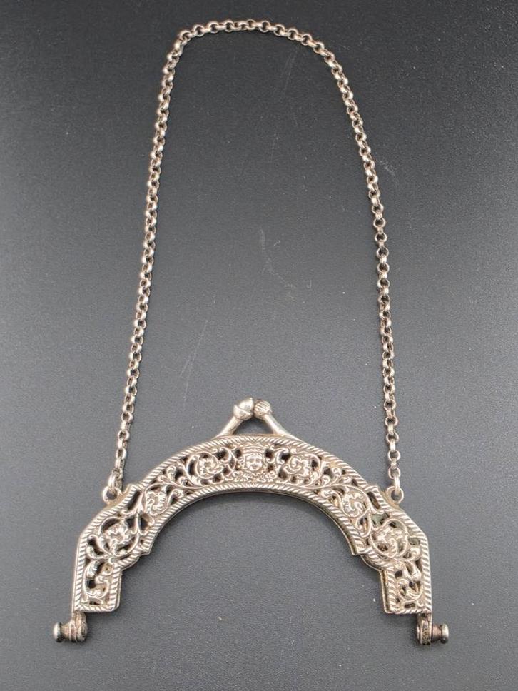 Antieke Zilveren Beugel voor Portemonnee/Tasje beurs, Antiek en Kunst, Antiek | Goud en Zilver, Zilver, Ophalen of Verzenden