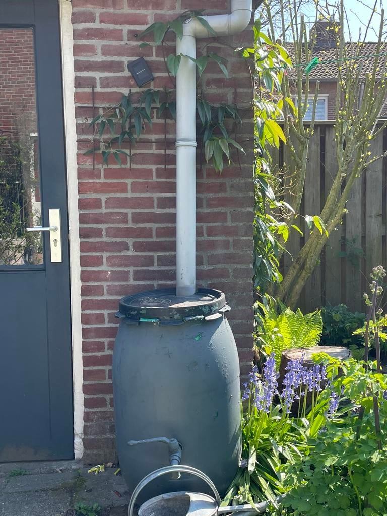 Gratis regenton, Tuin en Terras, Regentonnen, Kunststof, Gebruikt, Met kraantje, 150 liter of meer