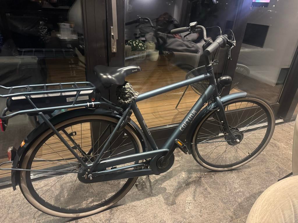 Cortina E-U1 Deep Green herenfiets, Fietsen en Brommers, Elektrische fietsen, Ophalen, Gebruikt, Cortina, 51 tot 55 cm