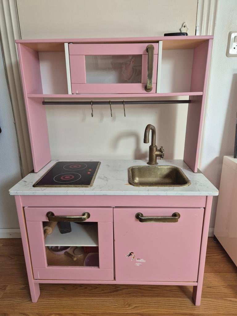 IKEA Roze speelkeuken met accessoires en extra apparaten, Ophalen, Gebruikt, Hout, Speelkeuken