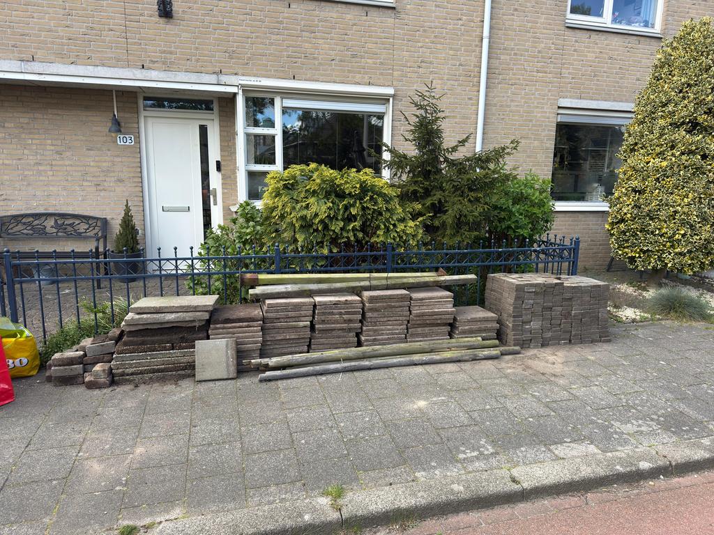 Tuintegels gratis, Ophalen, Gebruikt, Beton, Terrastegels