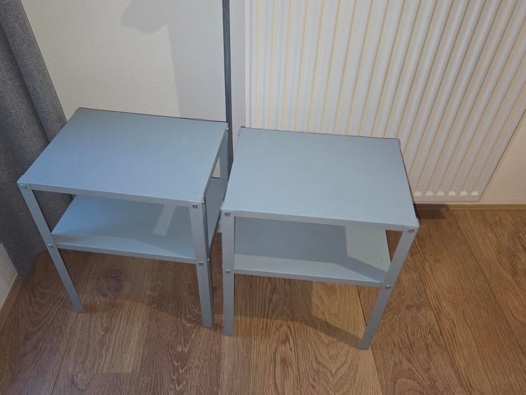 IKEA Knarrevik nachtkastjes - blauw (set van 2), Huis en Inrichting, Ophalen of Verzenden, Zo goed als nieuw, Minder dan 45 cm