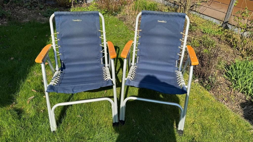 Set campingstoelen, travel & co, Caravans en Kamperen, Ophalen, Campingstoel