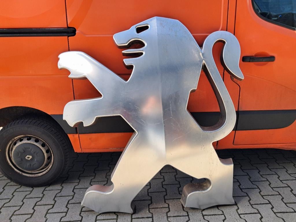 Peugeot dealer Logo 160cm, origineel van een Peugeot Dealer, Verzamelen, Merken en Reclamevoorwerpen, Gebruikt, Reclamebord, Ophalen