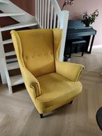 Fauteuil Ikea geel Strandmon, Huis en Inrichting, Ophalen, Gebruikt, 75 tot 100 cm, Stof