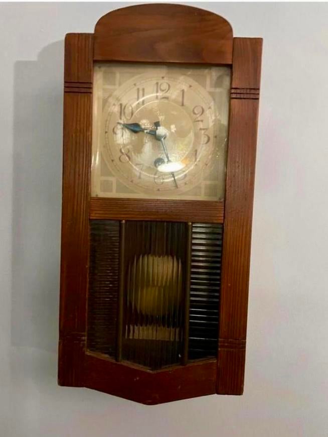 Antieke HAC wandklok – Vienna stijl – 8-daags uurwerk, Antiek en Kunst, Antiek | Klokken, Ophalen