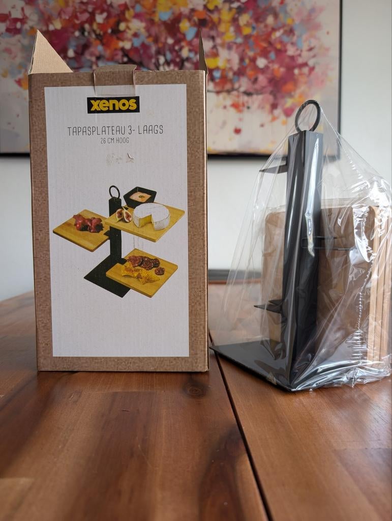 Xenos Etagère - Tapasplateau 3-laags, Huis en Inrichting, Woonaccessoires | Etagères, Ophalen, Nieuw