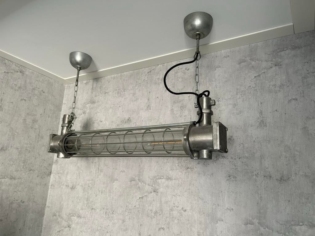 Industriële hanglamp (VT Wonen), Huis en Inrichting, Lampen | Hanglampen, Ophalen, Gebruikt, Metaal, Minder dan 50 cm