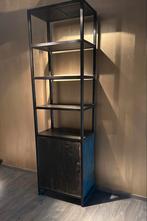 Vakkenkast met deur, zwart bruin met staal, Ophalen, Minder dan 50 cm, Metaal, 150 tot 200 cm