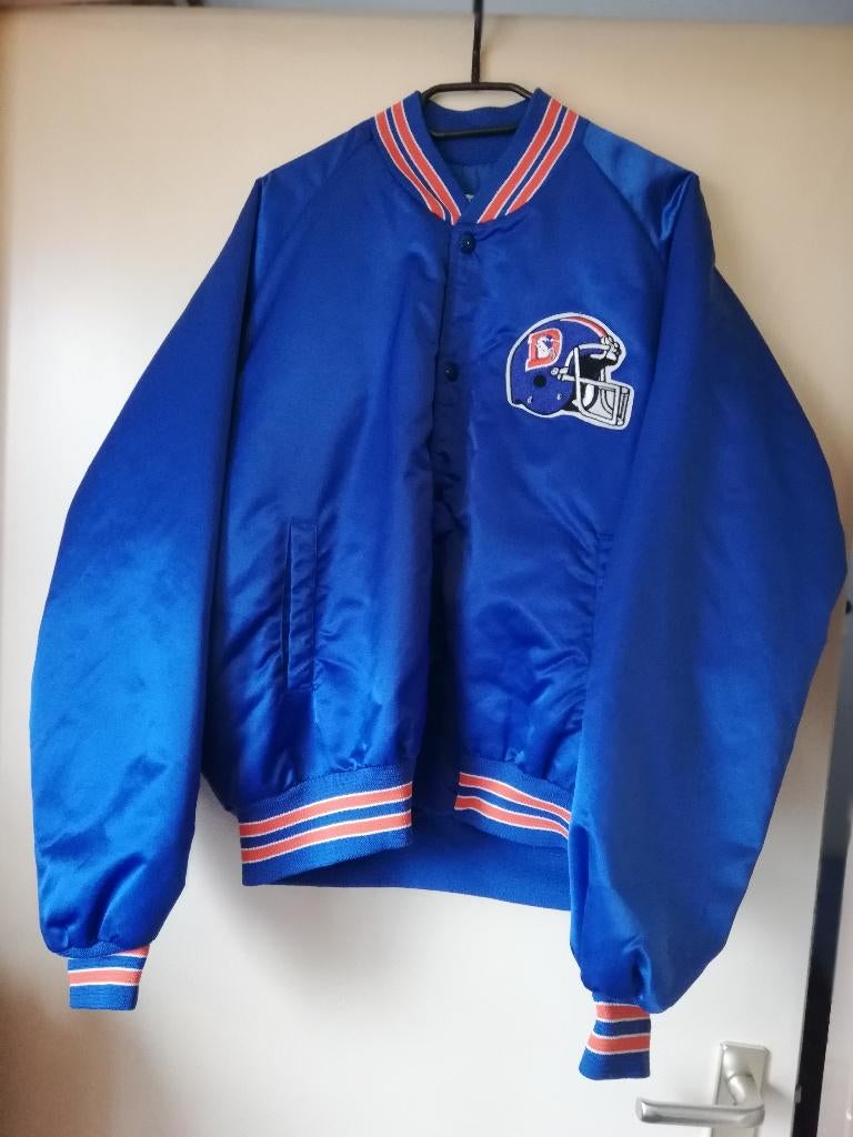 Denver Broncos vintage bomber jacket, Blauw, Chalkline, Maat 56/58 (XL), Ophalen of Verzenden