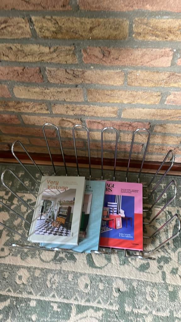 Vintage jaren 70 verchroomd stalen lectuurbak., Ophalen of Verzenden, Gebruikt