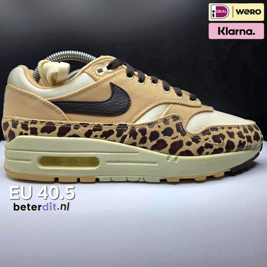 Nike Air Max 1 '87 'Sesame Leopard' Maat: 40.5, Kleding | Dames, Beige, Ophalen of Verzenden, Nike, Nike
