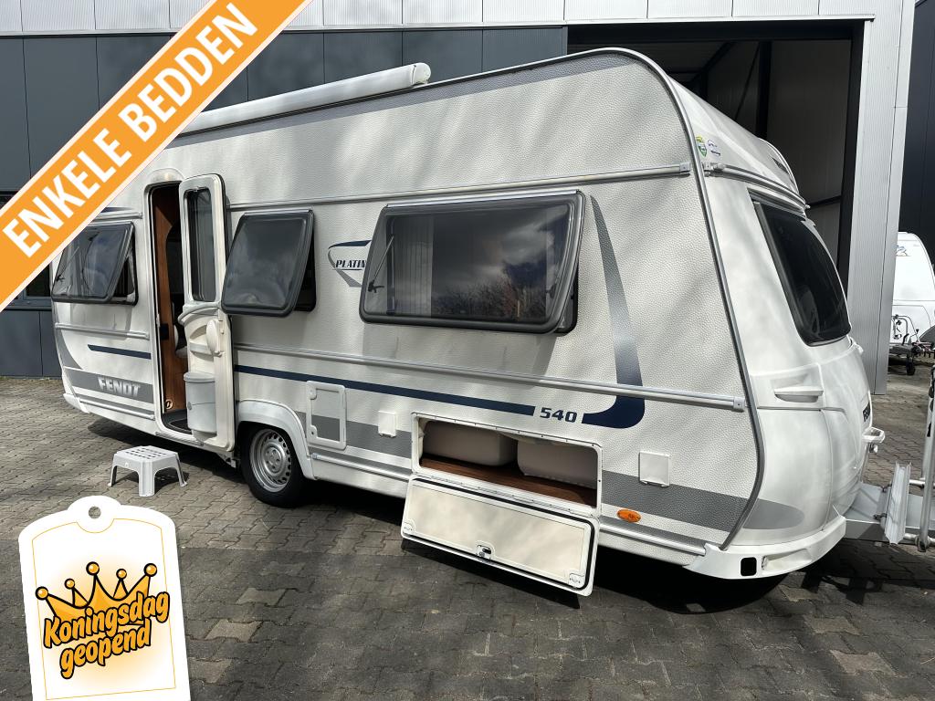 Fendt Platin 540 TG ENKELBED - MOVER - CASETTELUIFEL, Caravans en Kamperen, Caravans, Schokbreker, Rondzit, Bedrijf, Fendt