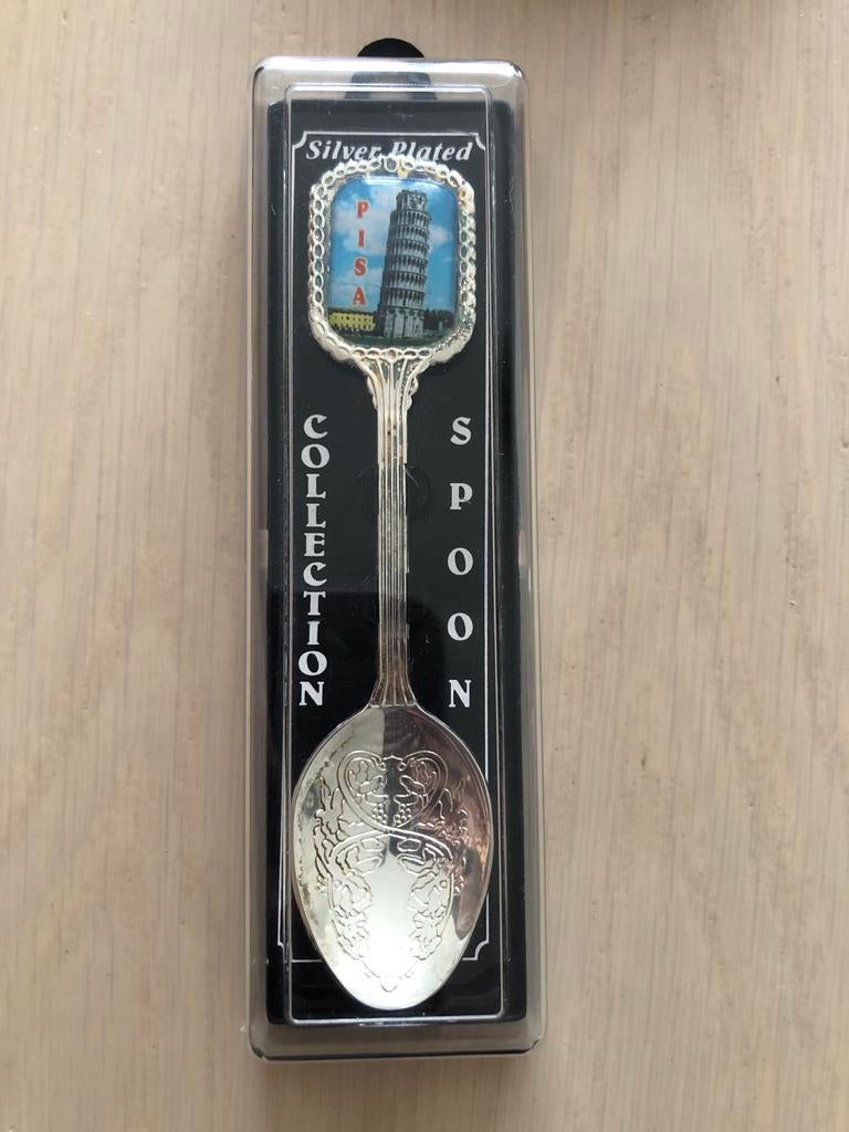 Verzilverde herinneringslepel Pisa Toren, Antiek en Kunst, Antiek | Bestek, Ophalen of Verzenden