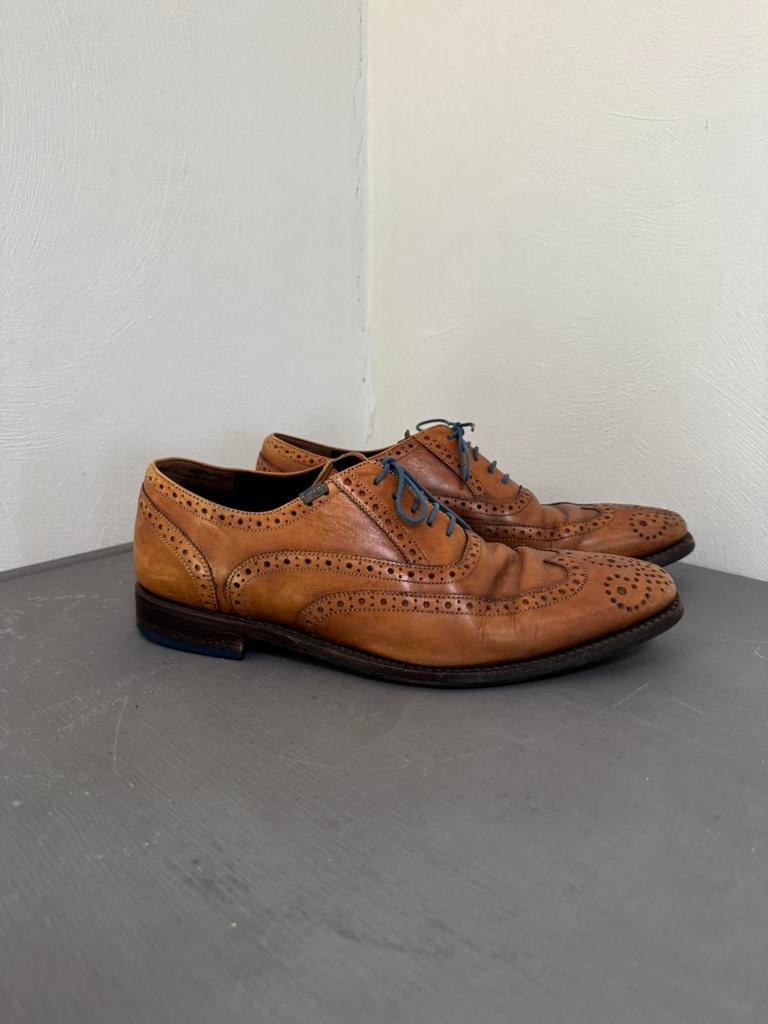 Floris van Bommel veterschoenen maat 7,5 bruin, Kleding | Heren, Schoenen, Bruin, Ophalen of Verzenden, Zo goed als nieuw, Veterschoenen