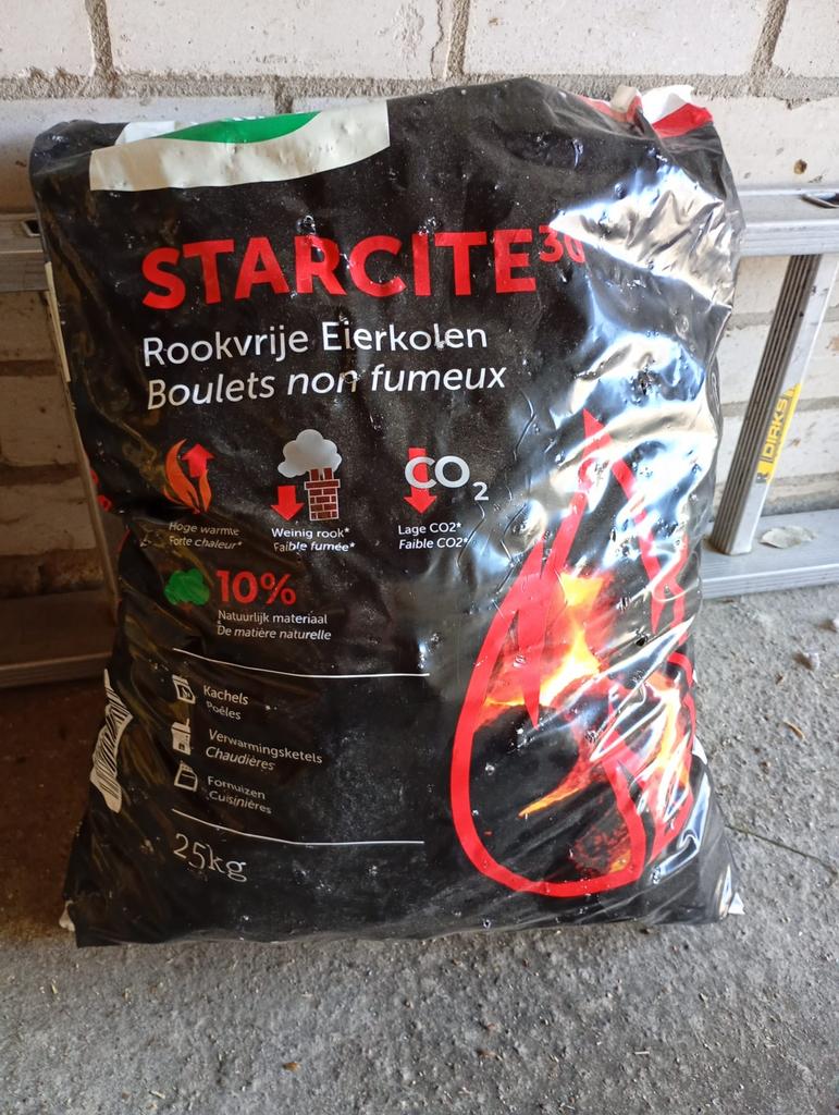 Eierkolen, Starcite 30, zakken 25 kg, Tuin en Terras, Haardhout, Minder dan 3 m³, Ophalen