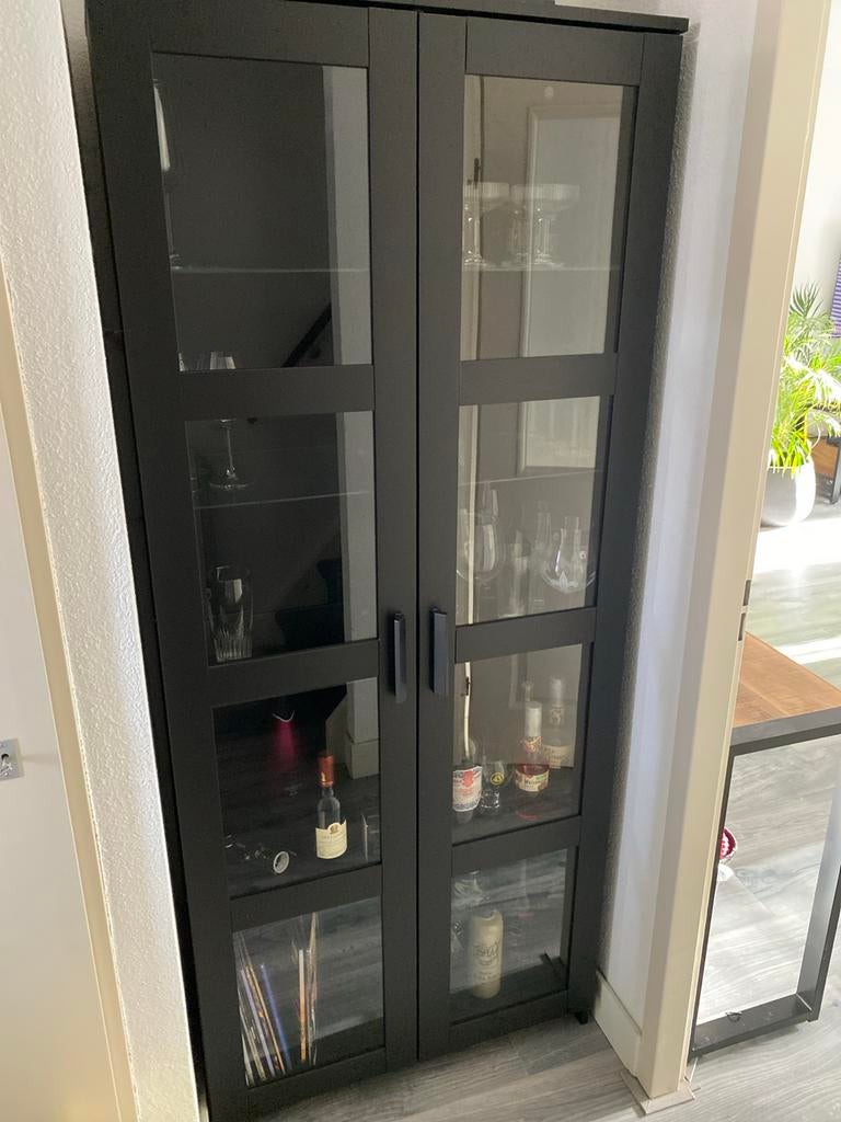 Billy boekenkast met glazen planken en deuren, Ophalen, Gebruikt, 200 cm of meer, 50 tot 100 cm