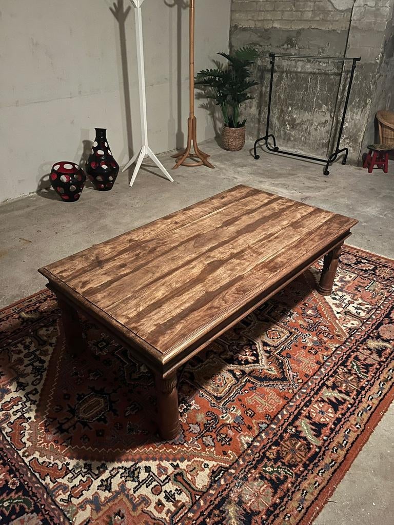 Koloniale houten salontafel - Wegens verhuizing, Huis en Inrichting, Ophalen, Gebruikt, 100 tot 150 cm, Koloniaal