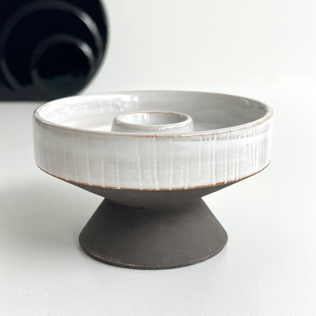 vintage Deens design KANDELAAR keramiek MidCentury HK Living, Overige materialen, Gebruikt, Ophalen of Verzenden, Bruin