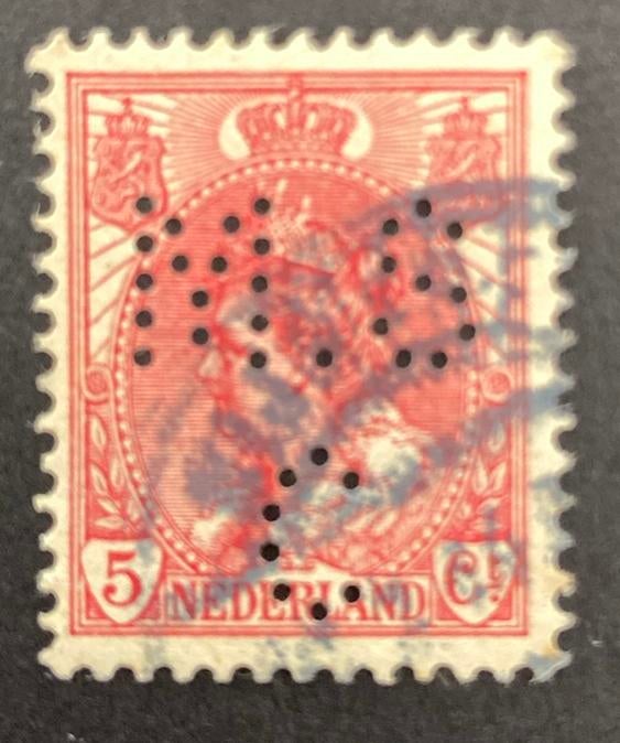 Perfin MSC in nvph 60, Ophalen of Verzenden, Gestempeld