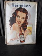 Heineken Pin-up Reclamebord - Vintage Stijl, Ophalen of Verzenden, Gebruikt, Reclamebord