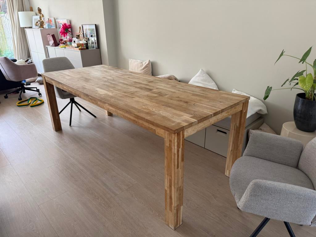 Eettafel, Ophalen, Gebruikt, Eikenhout, 200 cm of meer