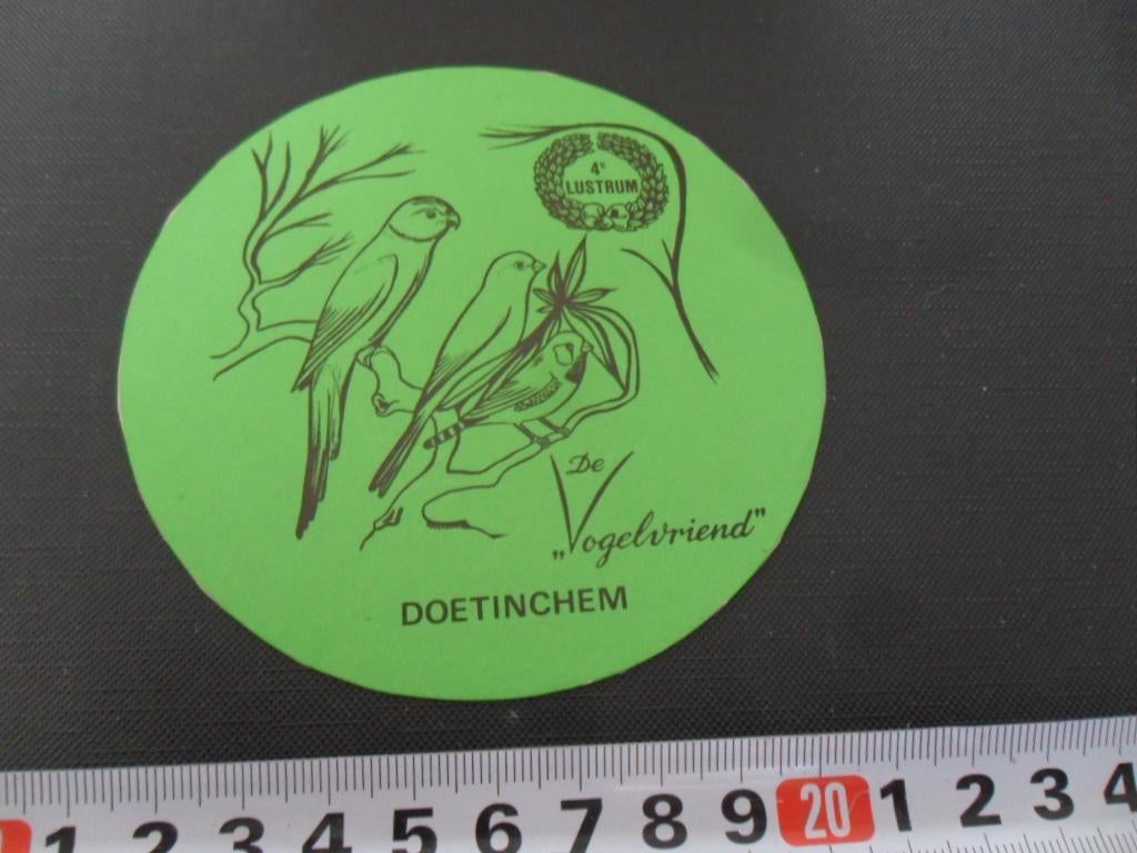sticker doetinchem de vogelvriend 4e lustrum, Ophalen, Zo goed als nieuw