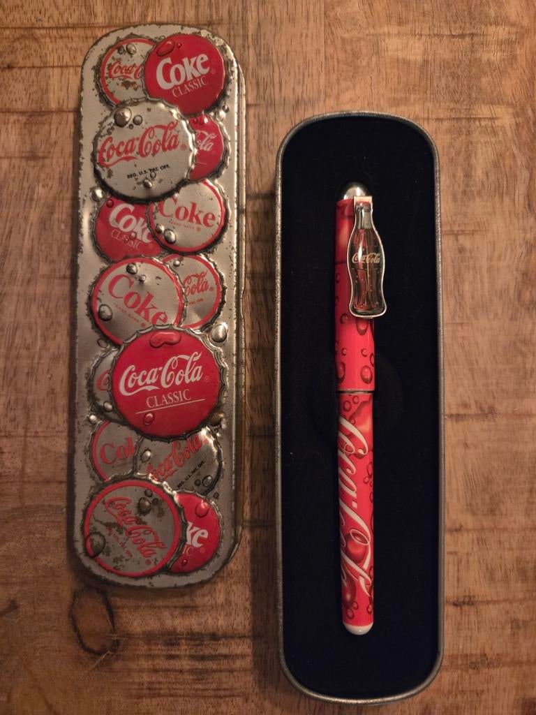 Coca-Cola Pen met Blik vintage, Ophalen of Verzenden