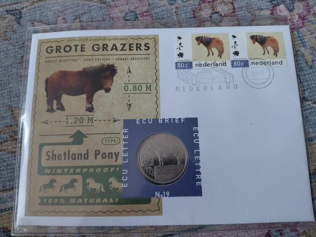 Postzegels Nederland Grote Grazers Shetland Pony, Ophalen of Verzenden, Koningin Wilhelmina