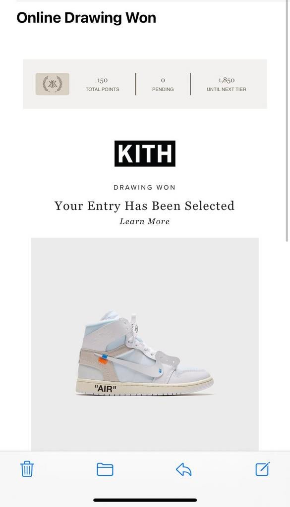 Air Jordan 1 High V.A.A. ‘Alaska’ 42, Kleding | Heren, Schoenen, Wit, Nieuw, Ophalen of Verzenden, Sneakers of Gympen