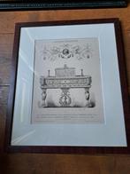 Originele gravure Soprafortaornament in lijst achter glas, Ophalen of Verzenden