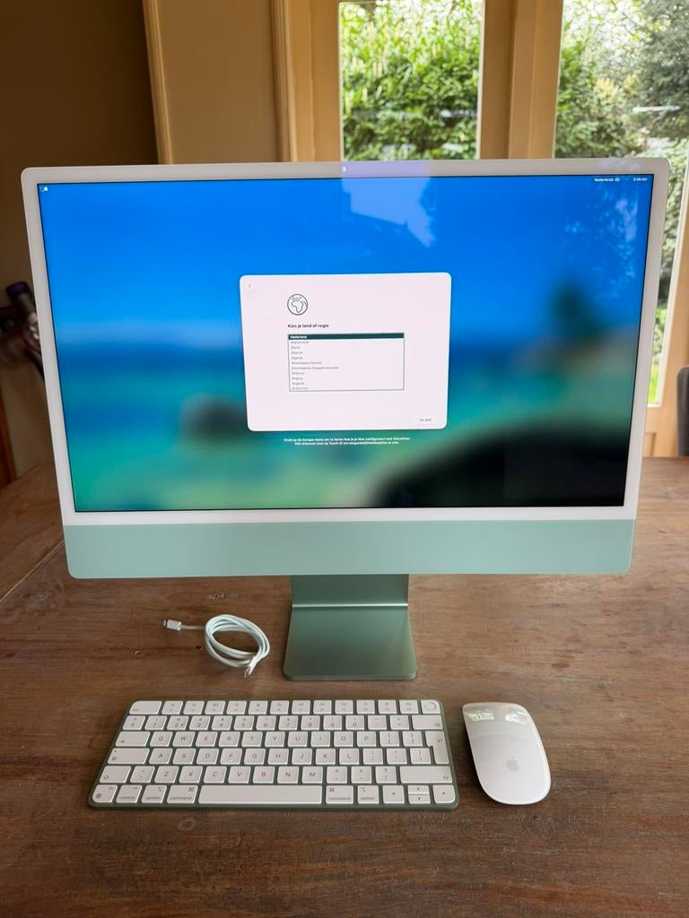Apple iMac 24” groen - TouchID - Ethernet poort, 24", IMac, Ophalen of Verzenden, Zo goed als nieuw