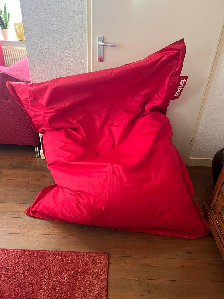 Nette, rode Fatboy zitzak, Huis en Inrichting, Zitzakken, Ophalen, Gebruikt, Rood, Zitzak