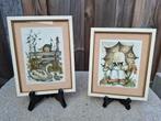 SET VAN 2 "M I HUMMEL" PRENTEN INGELIJST, jaren 60's, 70's, Minder dan 50 cm, Gebruikt, Ophalen of Verzenden, Print