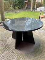 Antraciet hardstenen eettafel buiten. 120 cm, Tuin en Terras, Ophalen, Gebruikt, Rond, Overige materialen