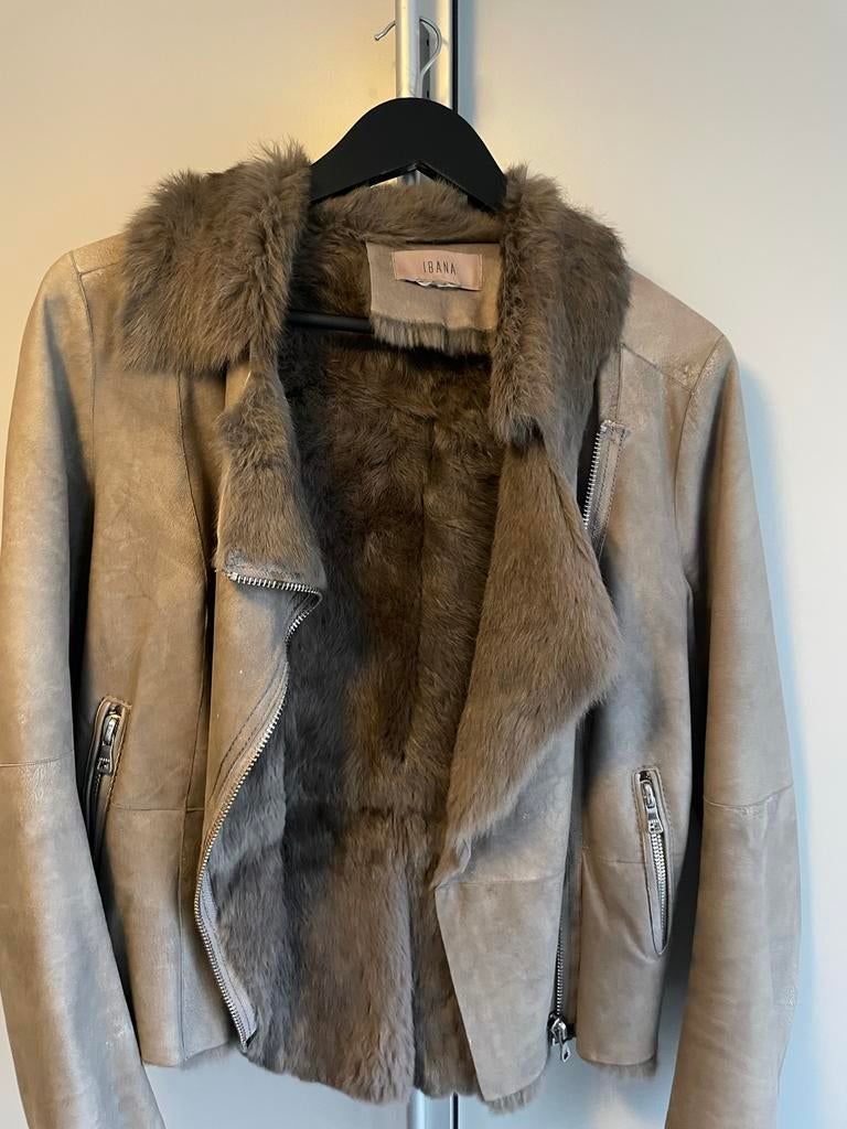 Leren jasje Ibana maat 36-38, Ophalen of Verzenden, Gedragen, Maat 38/40 (M), Beige