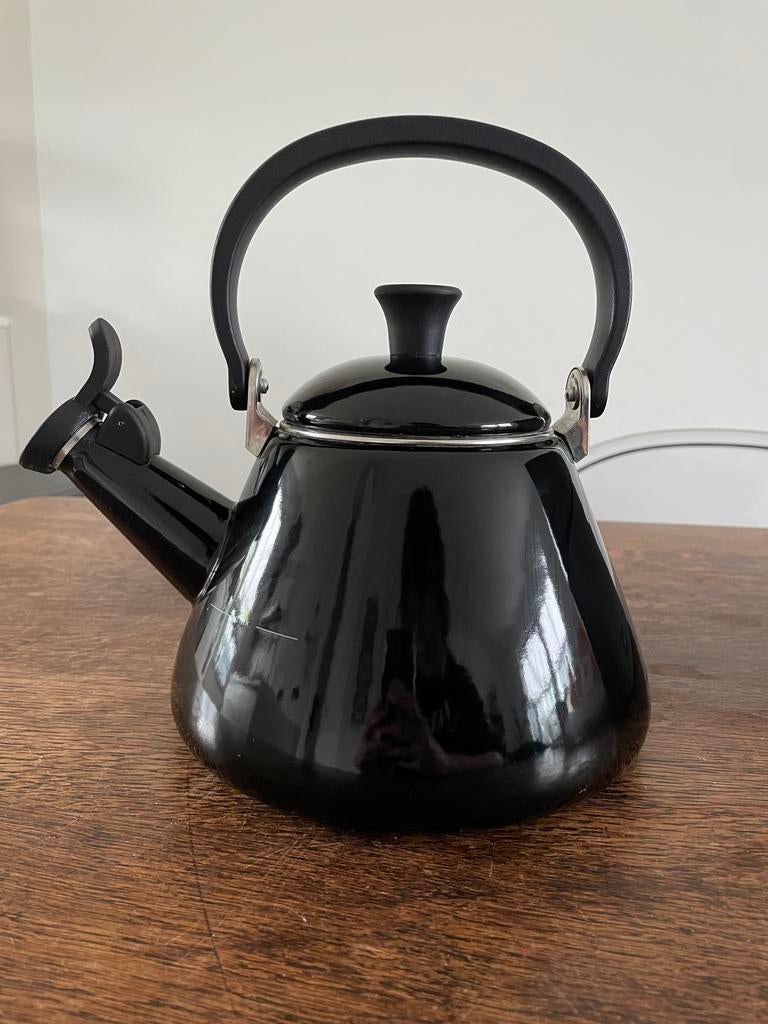 Zwarte Le Creuset fluitketel, Gebruikt, Zwart, Metaal, Le Creuset