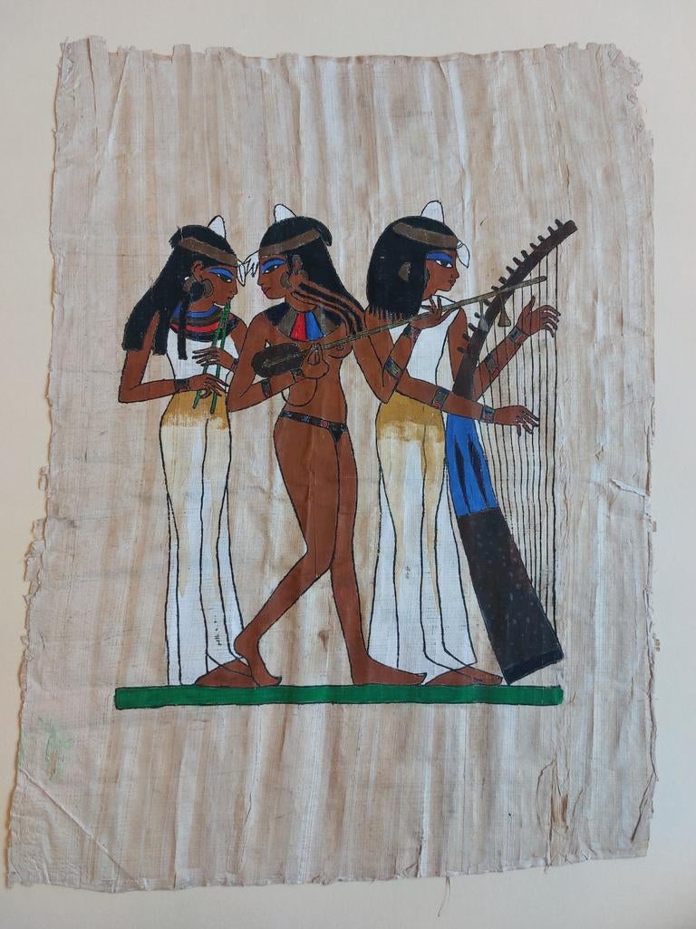 Egyptische afbeelding op papyrus, Ophalen